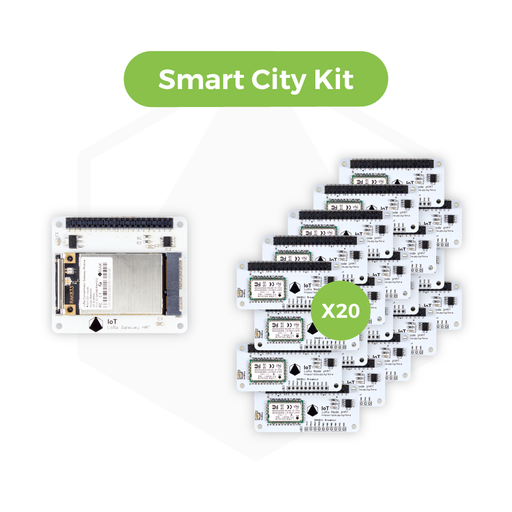 IoT LoRa Smart City Kit - 20 x IoT LoRa Node pHAT and 1 x IoT LoRa Gateway HAT